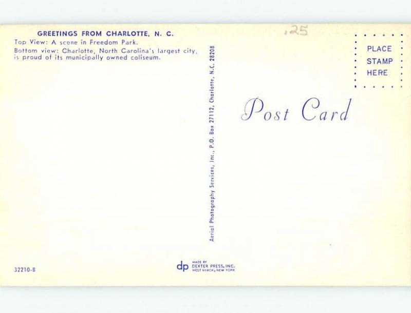 Unused Pre-1980 TWO VIEWS ON CARD Charlotte North Carolina NC ho7349@