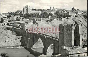 Postcard Modern Toledo San Martin Puente y Vista parcial biased and Bridge Vi...