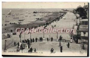 Postcard Old New Arcachon Promenade