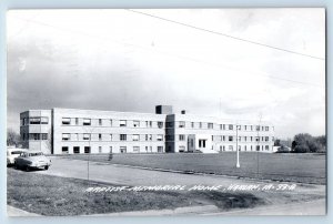 Harlan Iowa IA Postcard RPPC Photo Baptist Memorial Home Cars c1940's Vintage