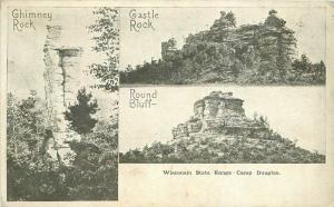 Camp Douglas Wisconsin State Range Chimney Rock C-1905 Postcard 3853