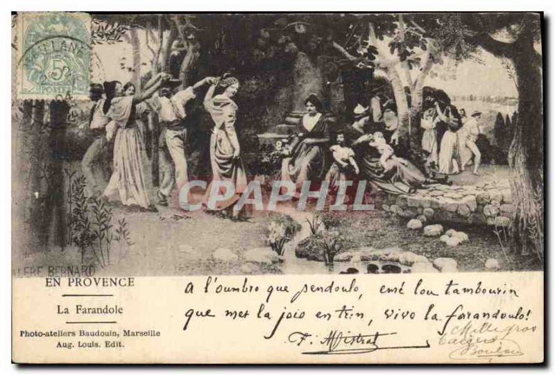 Old Postcard En Provence La Farandole