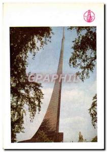 Old Postcard Aviation Space Monument to the pioneers of the cosmos