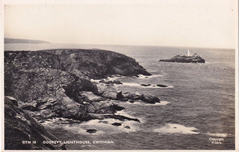 Godrevy Lightouse Gwithian Cornwall Friths Real Photo Old Postcard