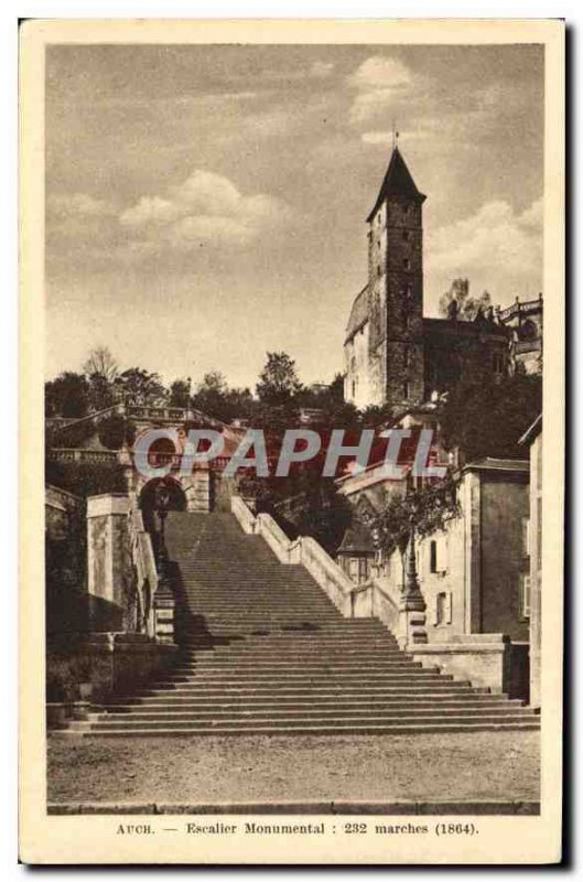 Postcard Old Escalier Monumental Auch 1864