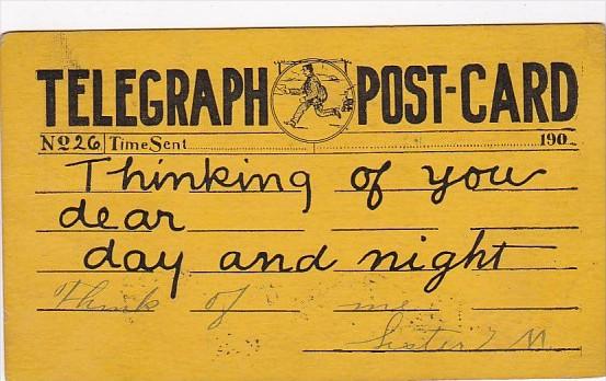 Tellegraph Postcard Sent 19 June 1907