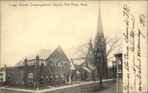 Fall River Massachusetts MA Congregational Church Rotograph c1910 Postcard