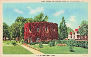 Postcard MN Minneapolis Minnesota-Round Tower Fort Snelling-Vintage Linen (D14)