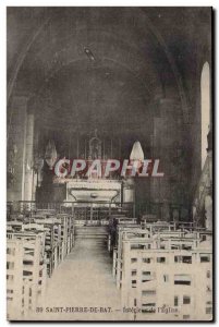 Saint Pierre de Bat Old Postcard Interior of & # 39eglise