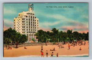 Miami Beach FL-Florida, The Tides Hotel, Advertising Linen Postcard