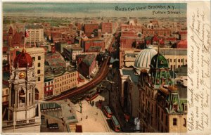 PC CPA US, NY, NEW YORK, FULTON STREET , VINTAGE LITHO POSTCARD (b6505)