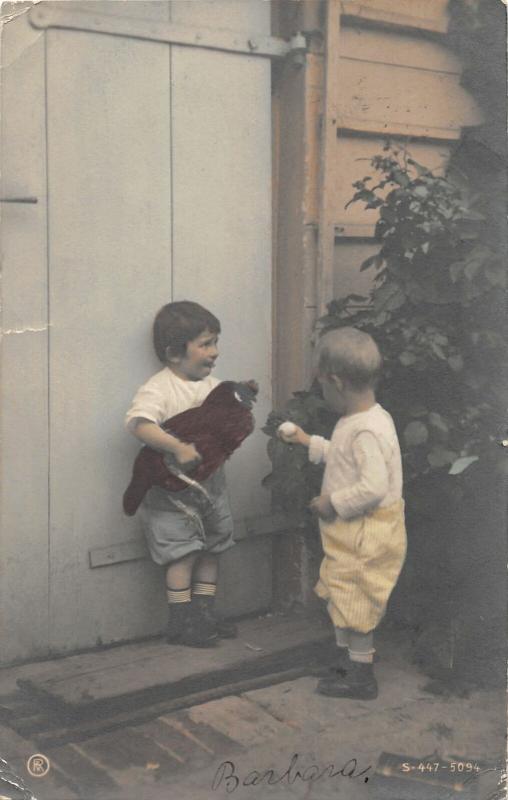 F24/ Anita Iowa Real Photo RPPC Postcard 1907 Children Chicken