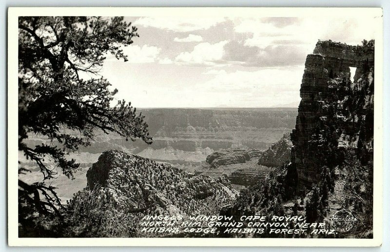 Vintage RPPC Angel's Window, Cape Royal, North Rim, Grand Canyon, Arizona P151 