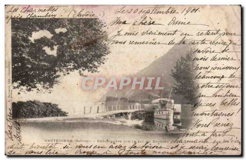 Old Postcard Hautecombe Embarcadere on Lake Bourget