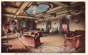 Vintage Postcard Governor's Reception Room State Capitol Salt Lake City Utah UT