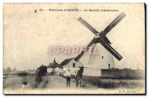 Postcard Old Windmill Surroundings d & # 39Arras The mill d & # 39Achicourt D...