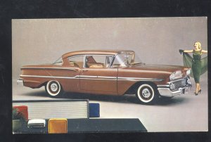 1958 CHEVROLET BISCAYNE VINTAGE CAR DEALER ADVERTISING POSTCARD '58 CHEVY