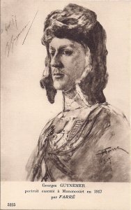 WWI,French Flier, Guynemer, Ace, Artist Signed Portrait Henri Farre 1917 France