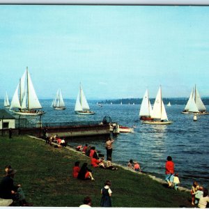 c1960s Seattle WA Lake Washington Yacht Race Regatta Sailboat Boat Ships PC A233