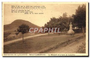 Old Postcard Remembrance Lamartine Milly-Lamartine The Monsard and bust of La...