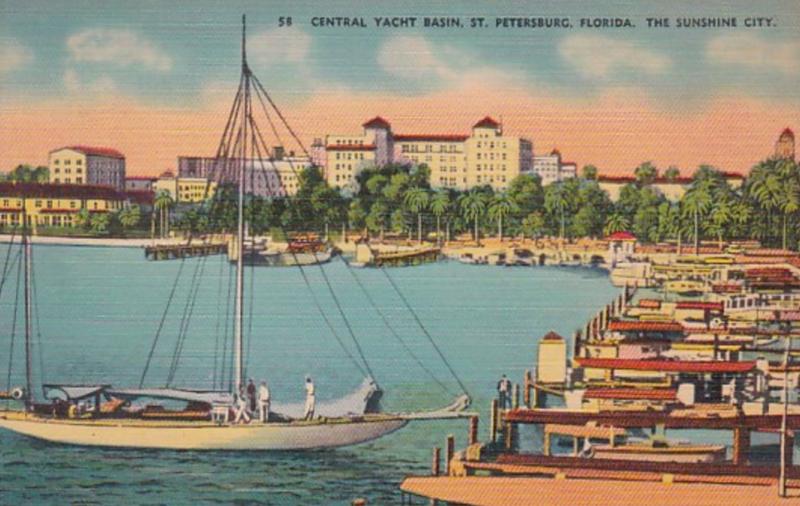 Florida St Petersburg Central Yacht Basin 1940