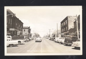 RPPC CAMDEN OREGON DOWNTOWN STREET SCENE OLD CARS REAL PHOTO POSTCARD