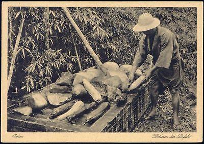 japan, Native Man Sorting Luffa Loofah Lufah Fruit 40s