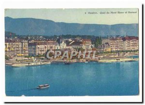Switzerland Old Postcard Geneva Quai du Mont Blanc and Kursaal