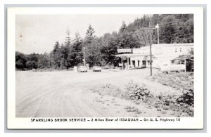 Sparkling Brook Service Station Highway 10 Issaquah WA UNP WB Postcard H28