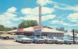 CANDLELIGHT RESTAURANT Nashville, TN Roadside Diner 1960s Cars Vintage Postcard