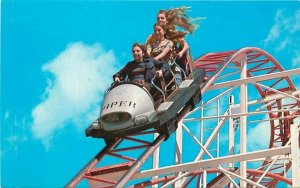 Amusement Roller Coaster Jet Star Boardwalk Pacific Roberts Postcard 21-3306