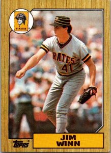1987 Topps Baseball Card Jim Winn Pittsburgh Pirates sk3432