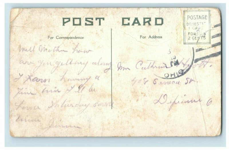 c. 1910 Intersection East Harbor Fishing Danbury, OH. Postcard P15 