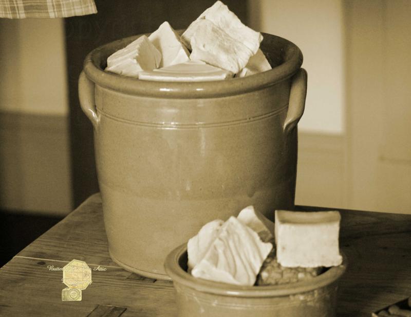 Handmade Postcards Set of 6, Handmade Lye Soap In Antique Crock In Sepia