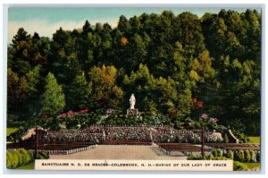 c1940's Our Lady of Grace Shrine Sanctuaire N.D. De Graces Colebrook NH Postcard 