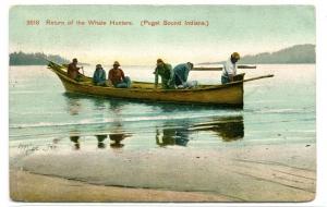 Native American Indian Whale Hunters Puget Sound Washington 1909 postcard