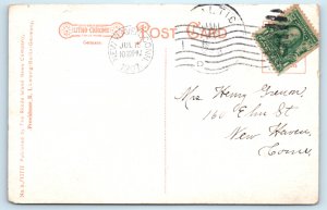 Baltic CT Connecticut Railroad Street Postcard