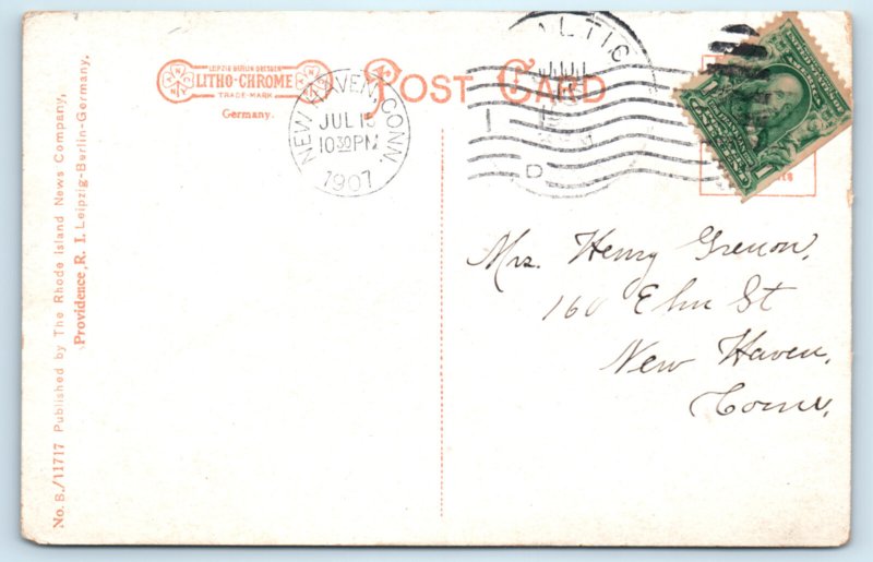 Baltic CT Connecticut Railroad Street Postcard