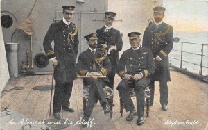 Lot164 an admiral and his staff stephen bribb military postcard uk navy
