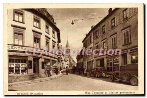 Old Postcard Bitche Street Teyssier And Protestant I'Eglise