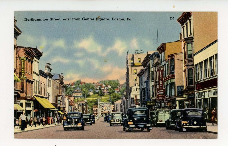 PA - Easton. Northampton St East from Center Square ca 1930's