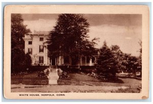 Norfolk Connecticut Postcard White House Exterior Building c1920 Vintage Antique