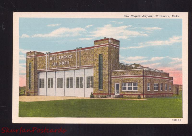 CLAREMORE OKLAHOMA WILL ROGERS AIRPORT VINTAGE POSTCARD AVIATION OKLA.