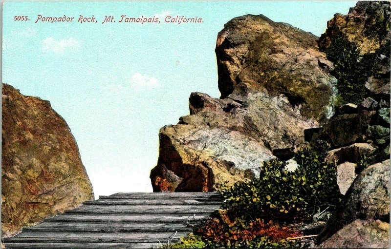 Pompador Rock Mt Tamalpaid CA California Antique Postcard DB UNP Unused 