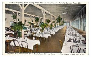 Wilcox's Pier Restaurant, Savin Rock, West Haven, CT Postcard