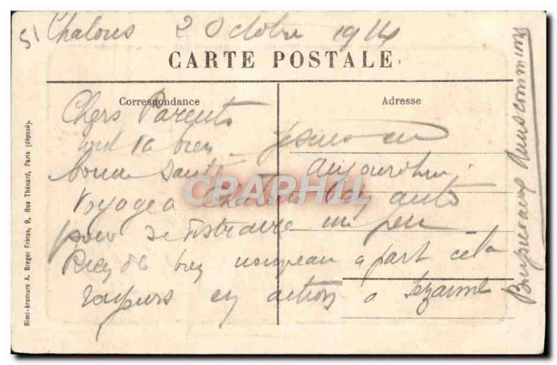 Old Postcard Chalons Sur Marne Portal of Notre Dame