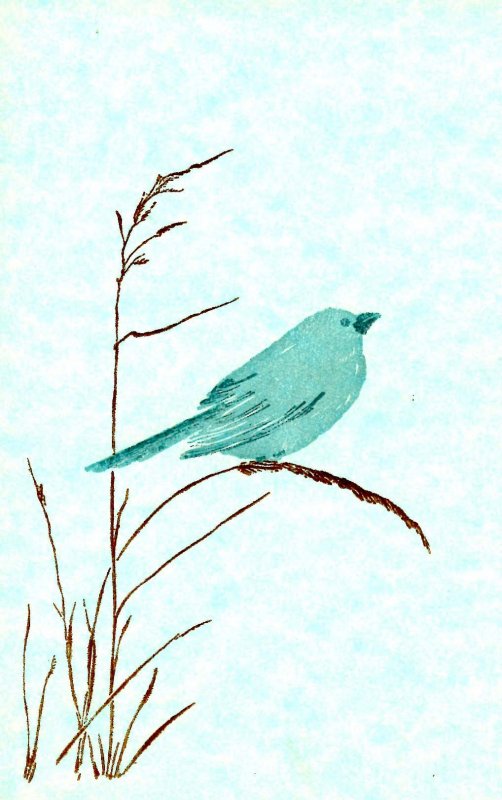 Blue Bird - Original Block Print by Gwen Frostic