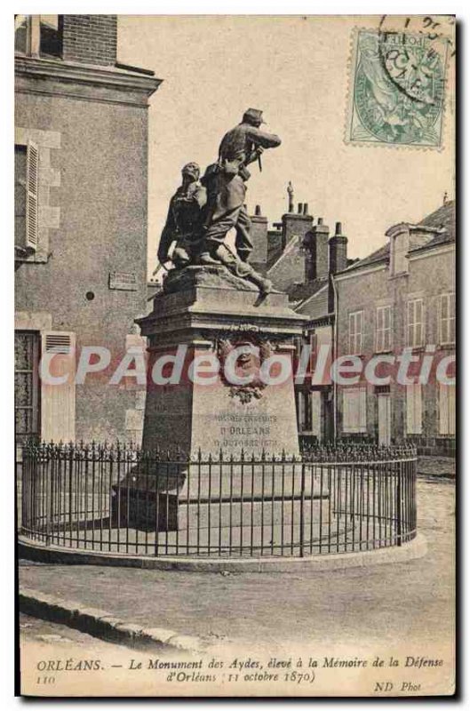 CARTE Postale Old Orleans Monument Of Aydes October 11, 1870