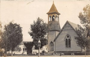 H86/ West Peru Maine RPPC Postcard c1920s Chjurch Building Homes 24