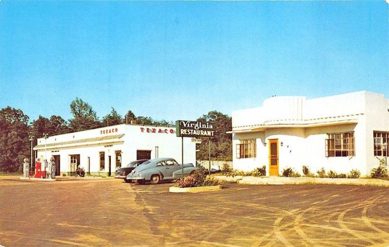 Chestnut Hill VA Texaco Gas Station Restaurant Old Cars Postcard